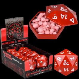 Dungeons & Dragons D20 Candy Tins - Sour Cherry Potion Bottle Candies With Display