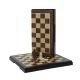 Magnetic Folding Chess & Checkers Set – Walnut Wood Finish 8 inch