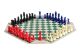 Four Way Player Chess Set Red, WHITE, Blue, Black pieces with Vinyl Mat