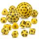 15 pcs Polyhedron Dice Set-Yellow Opaque with Black Numbers