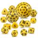 15 pcs Polyhedron Dice Set - Yellow Opaque with Black Numbers