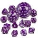 15 pcs Polyhedron Dice Set-Purple Opaque with White Numbers