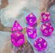 Translucent Polyhedral Purple with white numbers 7-Die Set
