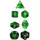Translucent: Mini-Polyhedral Green/white 7-Die Set