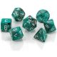 Marble: Mini-Polyhedral Green/dark green 7-Die Set