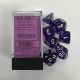 Translucent Polyhedral Dark Purple with white numbers 7-Die Set