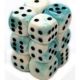 Gemini® 16mm d6 Teal-White/black Dice Block™ (12 dice)