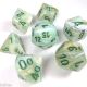 Marble Polyhedral Green/dark green 7-Die Set