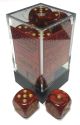 Scarab® 16mm d6 Scarlet™/gold Dice Block™ (12 dice)