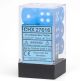 Frosted™ 16mm d6 Caribbean Blue™/white Dice Block™ (12 dice)