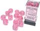 Borealis® 16mm d6 Pink/silver Luminary™ Dice Block™ (12 dice)