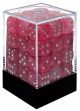 Ghostly Glow™ 12mm d6 Pink/silver Dice Block™ (36 dice)