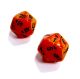 Vortex Orange/black Countup & Countdown d20