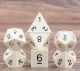 Metal Polyhedral Silver with Black Numbers Dice Set (7)