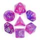 Royal Aurora Purple Pink Glitter Polyhedral Dice Set (7)