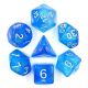 Mermaid Tear Blue Glitter (7) Dice Set