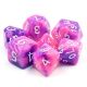 Purple Whirlwind with White Polyhedral 7 Dice Set