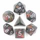 Night Wish black yellow green red blue Shimmer with White #s Poly Dice Set (7)
