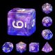 The Deep Purple Glitter with White Polyhedral 7 Die Set