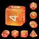 Walking the Sun Blend Orange Glitter Red White # Polyhedral Dice Set (7)