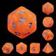 Pumpkin's Orange Glitter Blue Numbers Polyhedral 7 Syracuse University