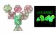 Rebirth Glitter Pink/Green Glow in Dark Polyhedral Dice Set (7)