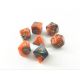 Blended Silver/Orange with Gold Polyhedral 7 Dice Set