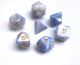 Blended Light Blue/White with Gold Polyhedral 7 Dice Set