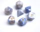 Blended Light Blue/White with Gold Polyhedral 7 Dice Set