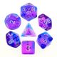 Blended Indigo Sea Blue/Purple with White Polyhedral 7 Dice Set