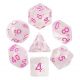 Blended Cloudy Passion with Pink Polyhedral 7 Dice Set