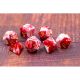 Blended Red/White with Gold Numbers Polyhedral 7 Dice Set