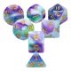 Siberian Iris Multi Blend with Gold Numbers Polyhedral 7 Die Set