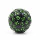 D60 60 sided die Black with Green Numbers