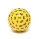 100 sided d100 Yellow Die with Black Numbers