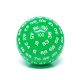 100 sided d100 Green Die with White Numbers