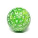 100 sided d100 Pearl Green Die with White Numbers