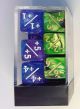 Counter Dice: Negative/Positive D6 Purple/Blue Glitter & Black/Green Pearl (12)