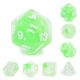 Swirl Summer Limes with White Polyhedral 7 Dice Set