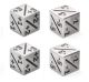 Metal Counter Dice: 16mm Negative/Positive D6 Silver (2 of each)