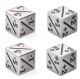 Metal Counter Dice: 12mm Negative/Positive D6 Silver (2 of each)