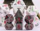 Metal: Mini Polyhedral Black Dice with Red Numbers Set (7)