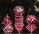 Metal: Polyhedral Silver Red Dragon Eye Dice Set (7)