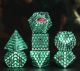 Metal: Polyhedral Silver Green Dragon Eye Dice Set (7)