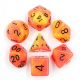 Glow in the Dark Orange with Yellow Polyhedral 7 Dice Set