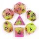 Glow in the Dark Purple with Green Polyhedral 7 Dice Set