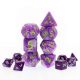 Pearl Purple with Green Numbers JUMBO Polyhedral Dice Set (7)