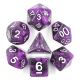 Black Unicorn Black/Purple Speckled with White Polyhedral 7 Dice Set