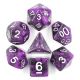 Black Unicorn Black/Purple Speckled with White Polyhedral 7 Dice Set