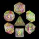 Luminous Tectonic Glitter with Gold Polyhedral 7 Dice Set